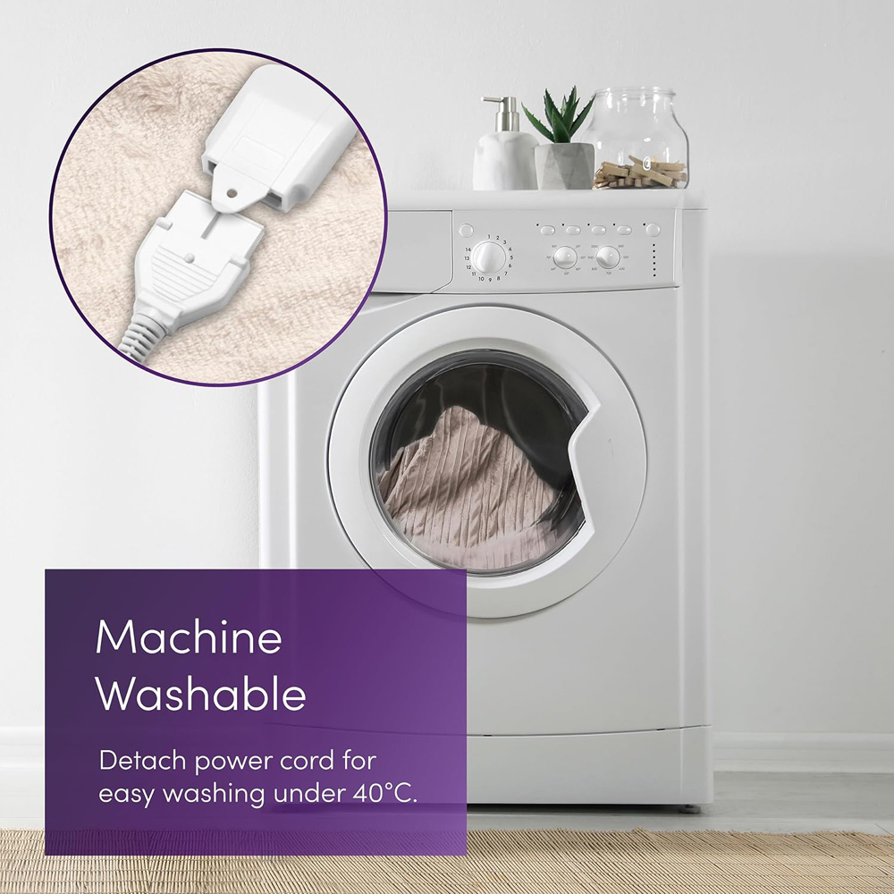 Emperial Cream Electric Heated Throw Blanket Image 6