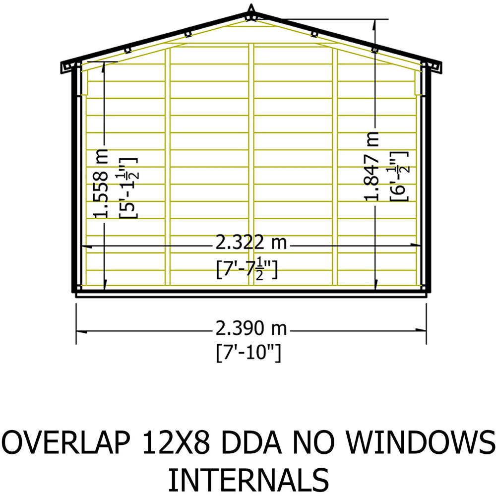 Shire 12 x 8ft Double Door Overlap Apex Wooden Shed Image 9