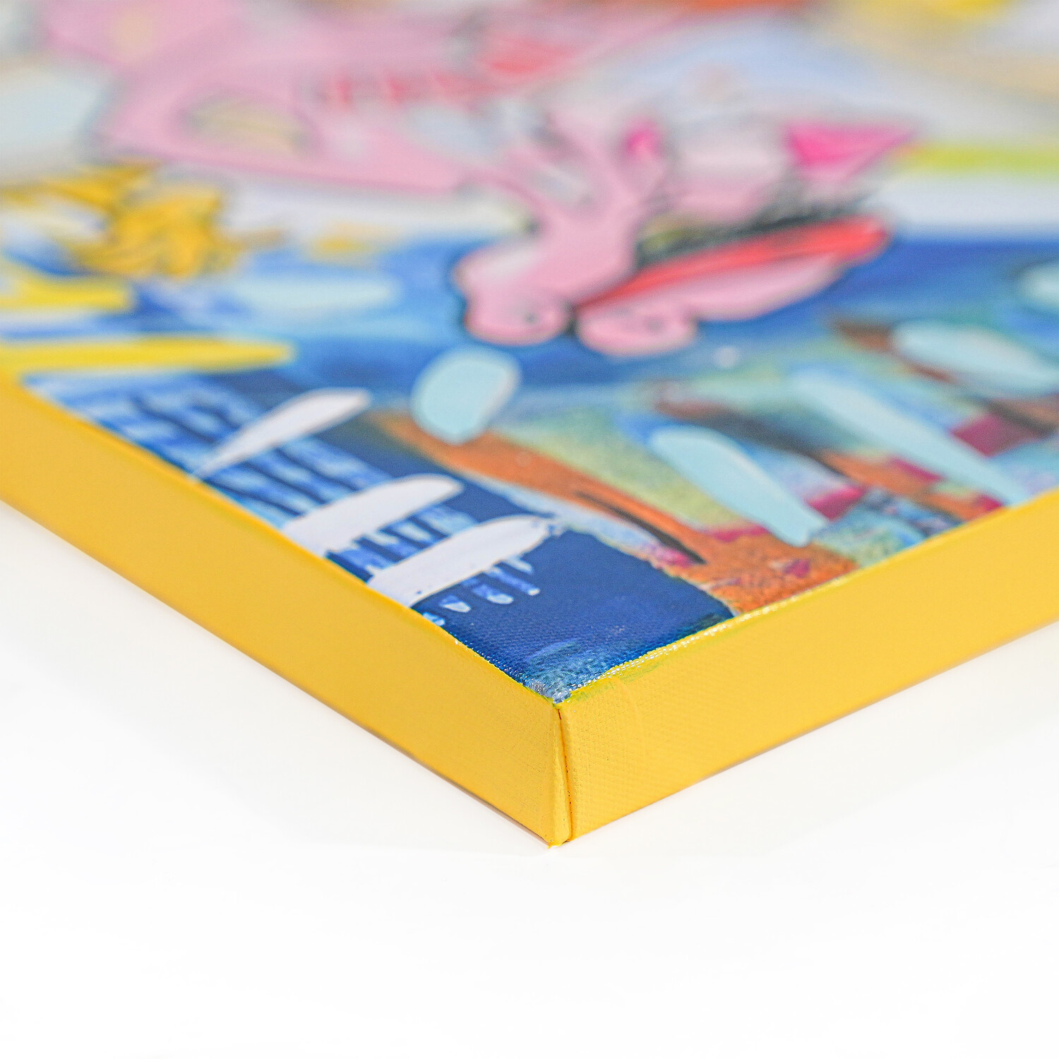 M Lagunas Iconic Poker Hand Painted Canvas Blue Image 3