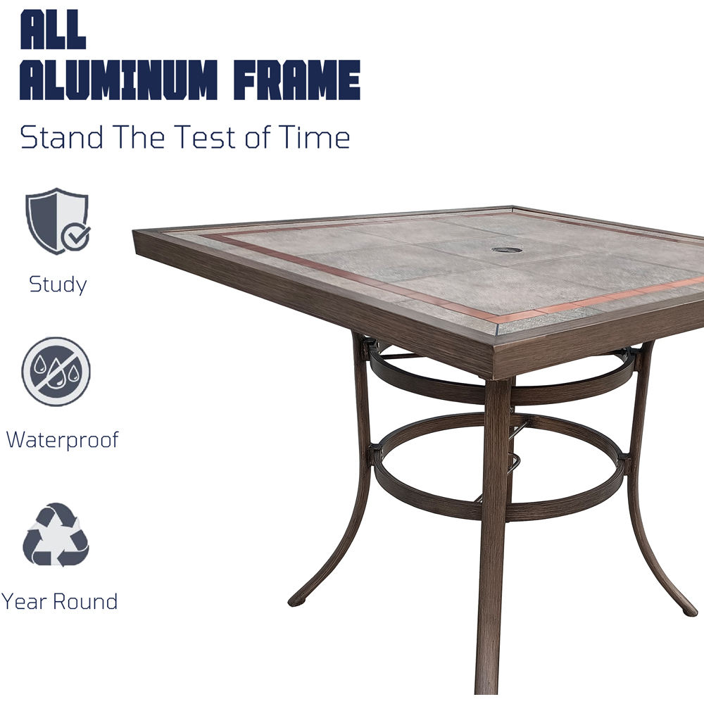 Furniture One 4 Seater Teslin Swivel Chair Aluminium Garden Dining Set Image 4