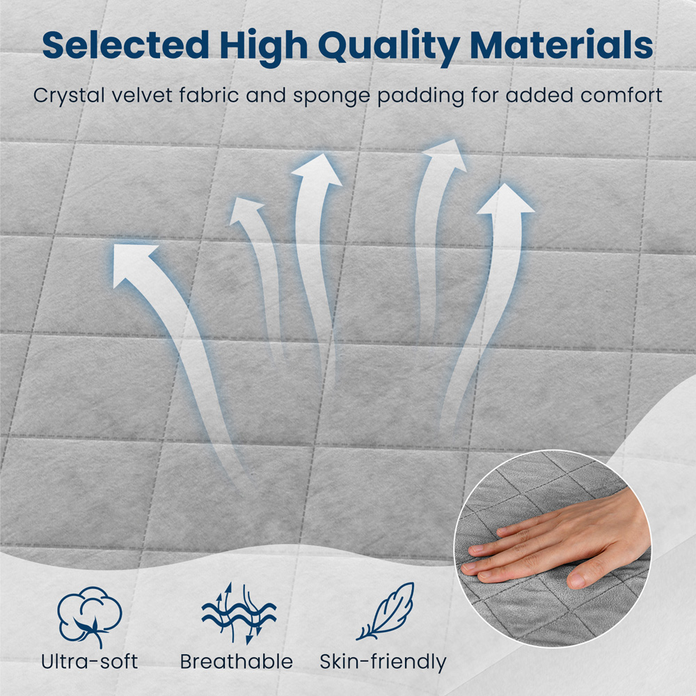 Costway Queen Size Grey Luxury Super Soft Velvet Mattress Protector Image 7