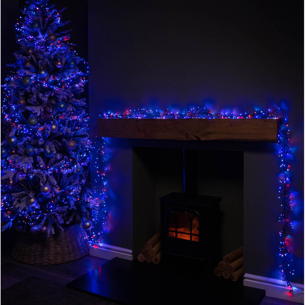 Samuel Alexander 5000 Blue Red and White LED Christmas Cluster String Lights 62.5m Image 3