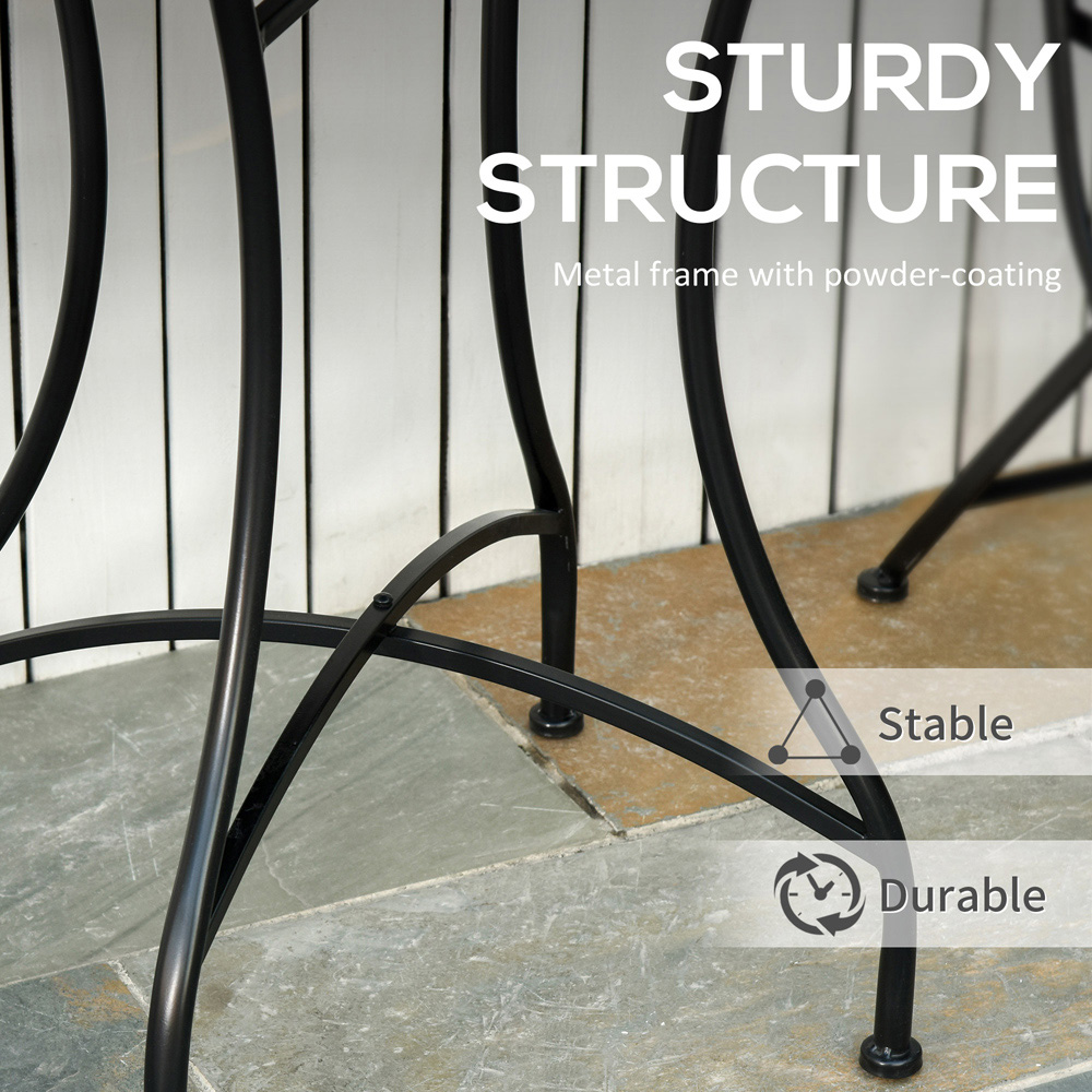 Outsunny Blue Mosaic Folding Garden Side Table Image 6