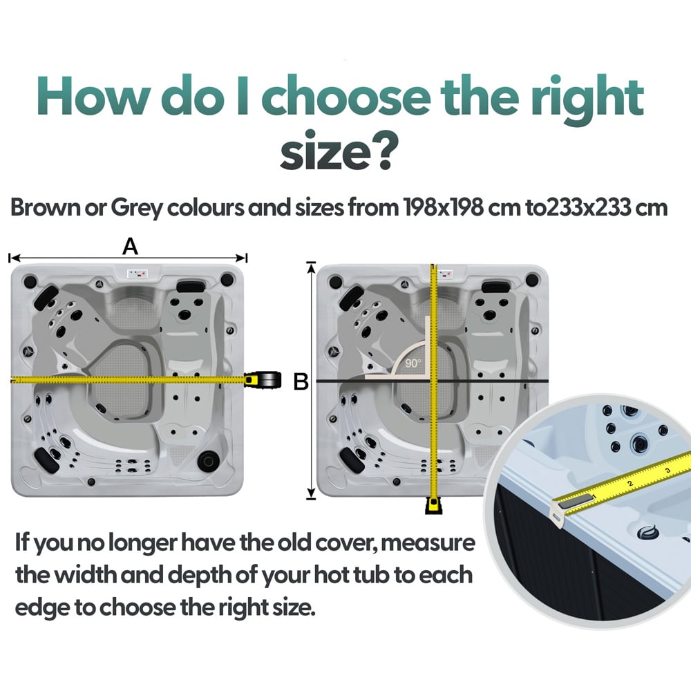 Canadian Spa Company Brown Hot Tub Cover 218 x 218cm Image 6