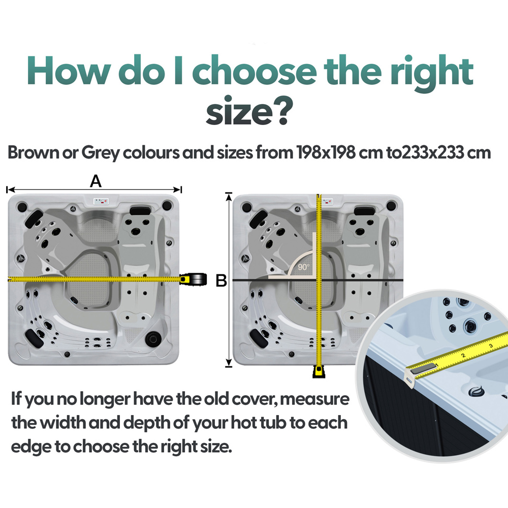 Canadian Spa Company Brown Hot Tub Cover 198 x 198cm Image 6