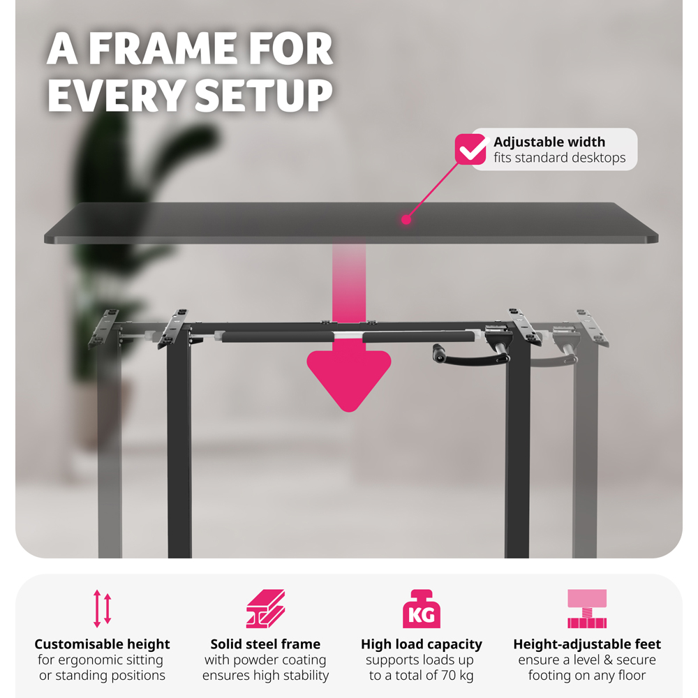 tectake Idun Black Sit and Stand Desk Image 3