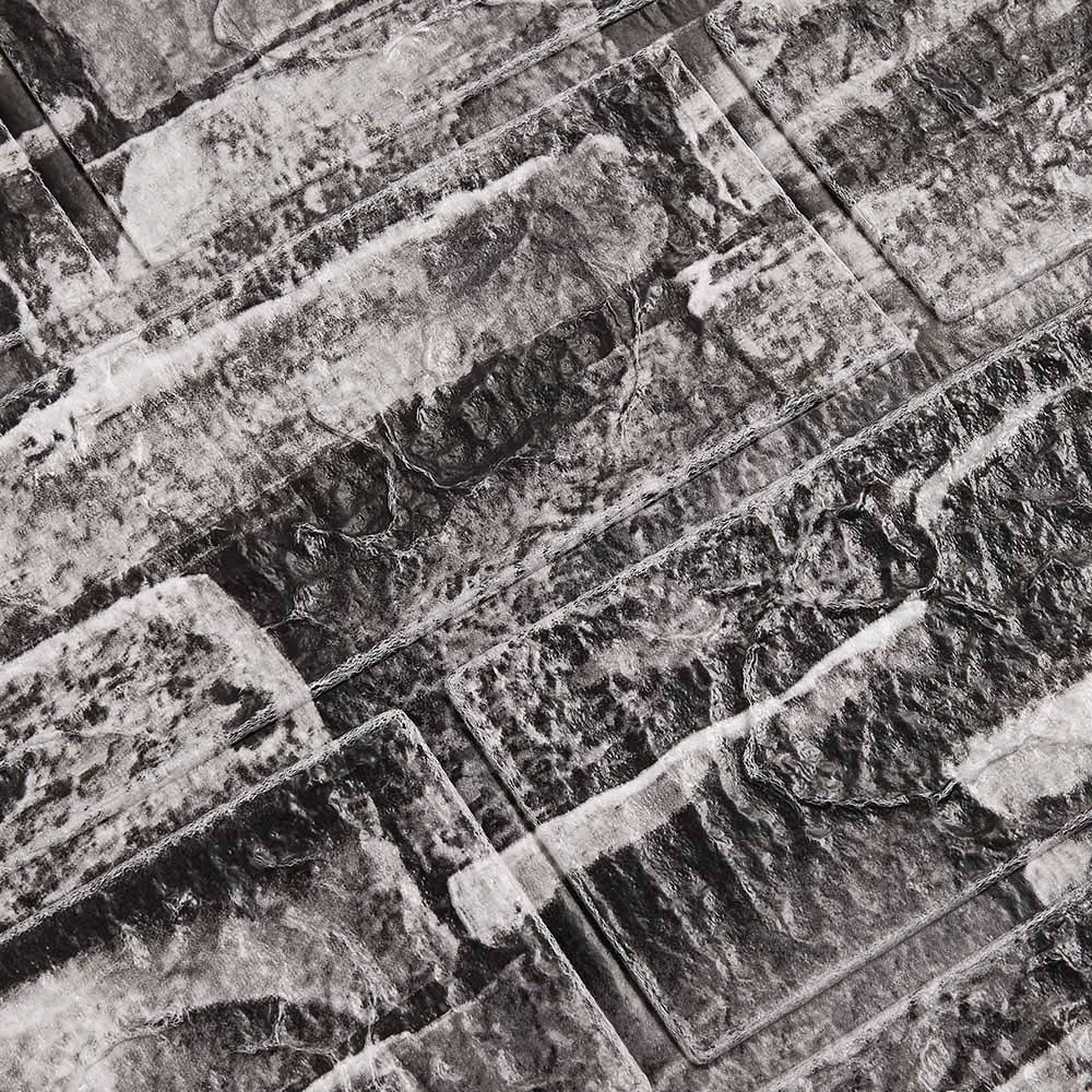 Living and Home 3D Brick Texture Grey Wall Sticker 15 Pack Image 6