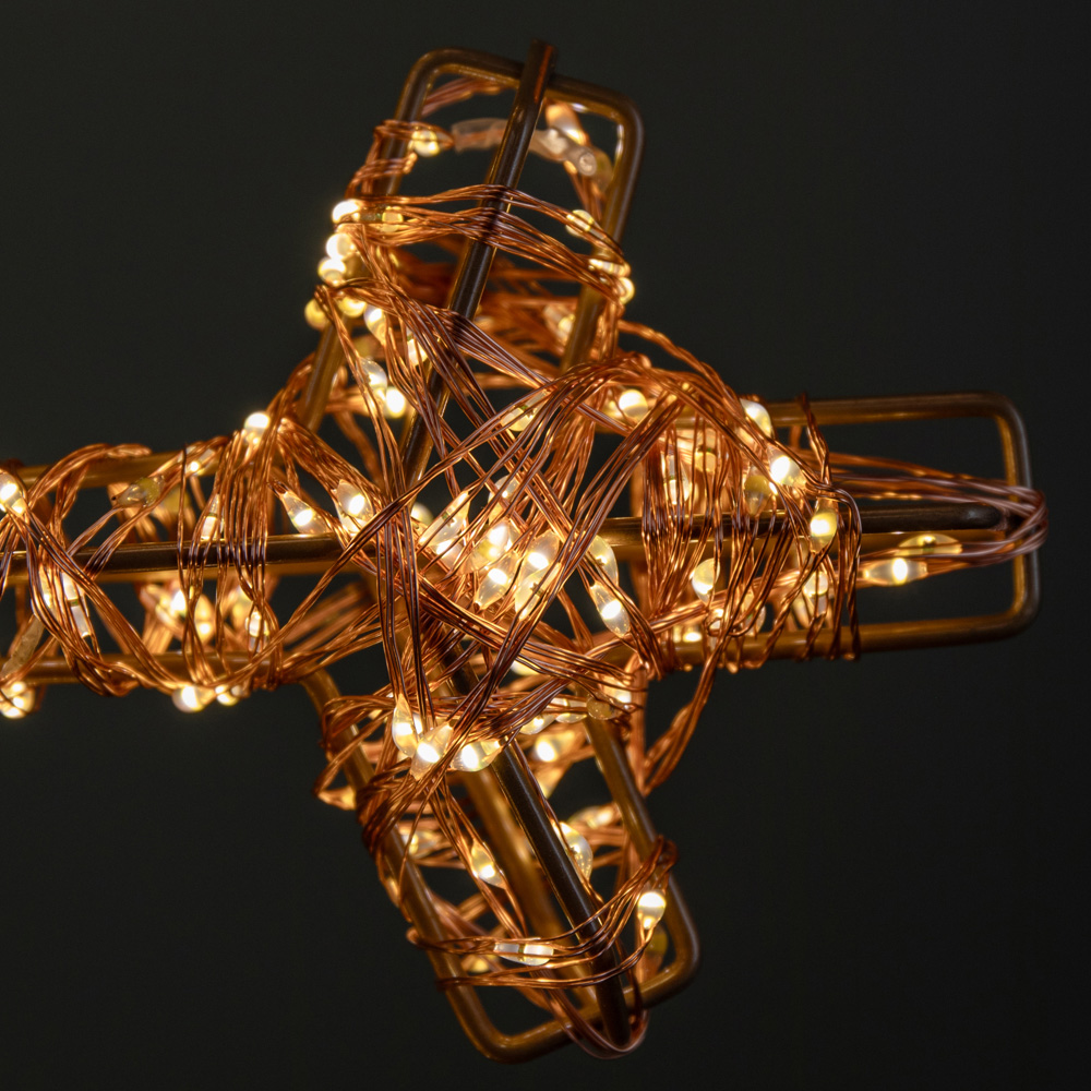 Samuel Alexander 720 Warm White LED Rose Gold Light Up Christmas Snowflake on Metal Stand 45cm Image 4