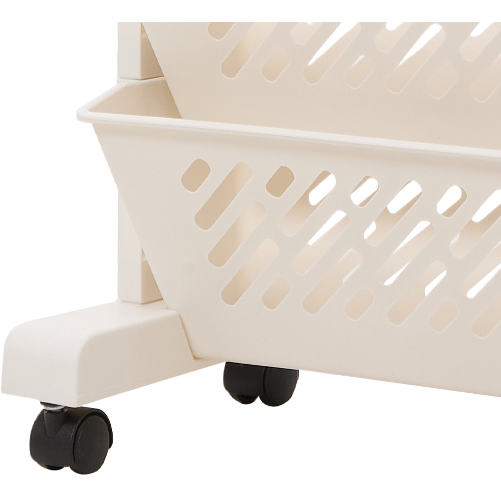 Living and Home Beige Rolling Storage Cart with Castors Image 5