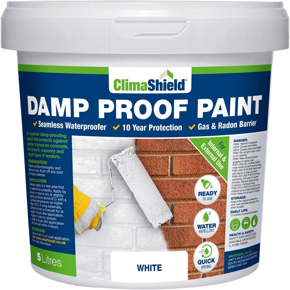 Smartseal White Damp Proof Paint 5L Image 2