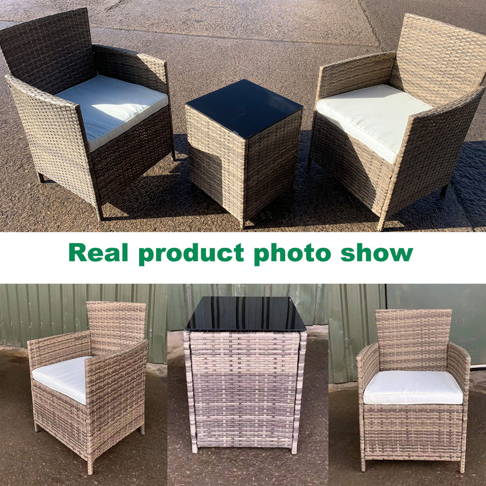 Furniture One 2 Seater Neutral Rattan Garden Lounge Set Image 3