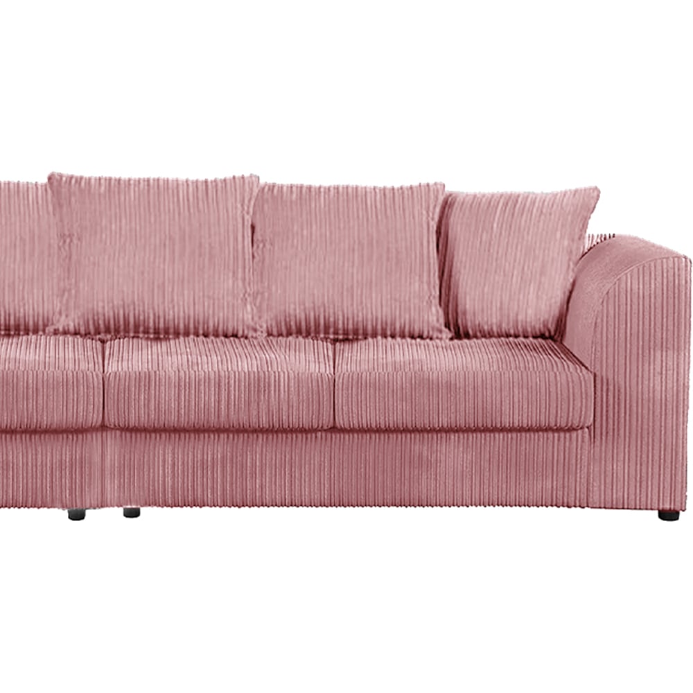 Luxor 4 Seater Pink Jumbo Cord Scatter Back Sofa Image 3