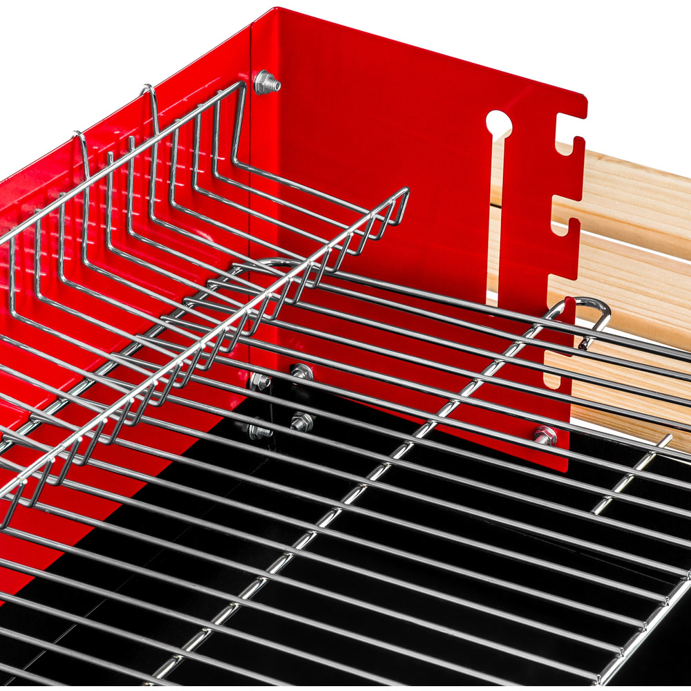 tectake Black and Red BBQ Cart with Wheels Image 6