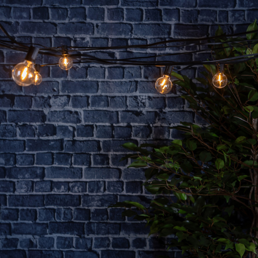 TCP Warm White Clear Filament Globe LED Festoon Lights 10m Image 5