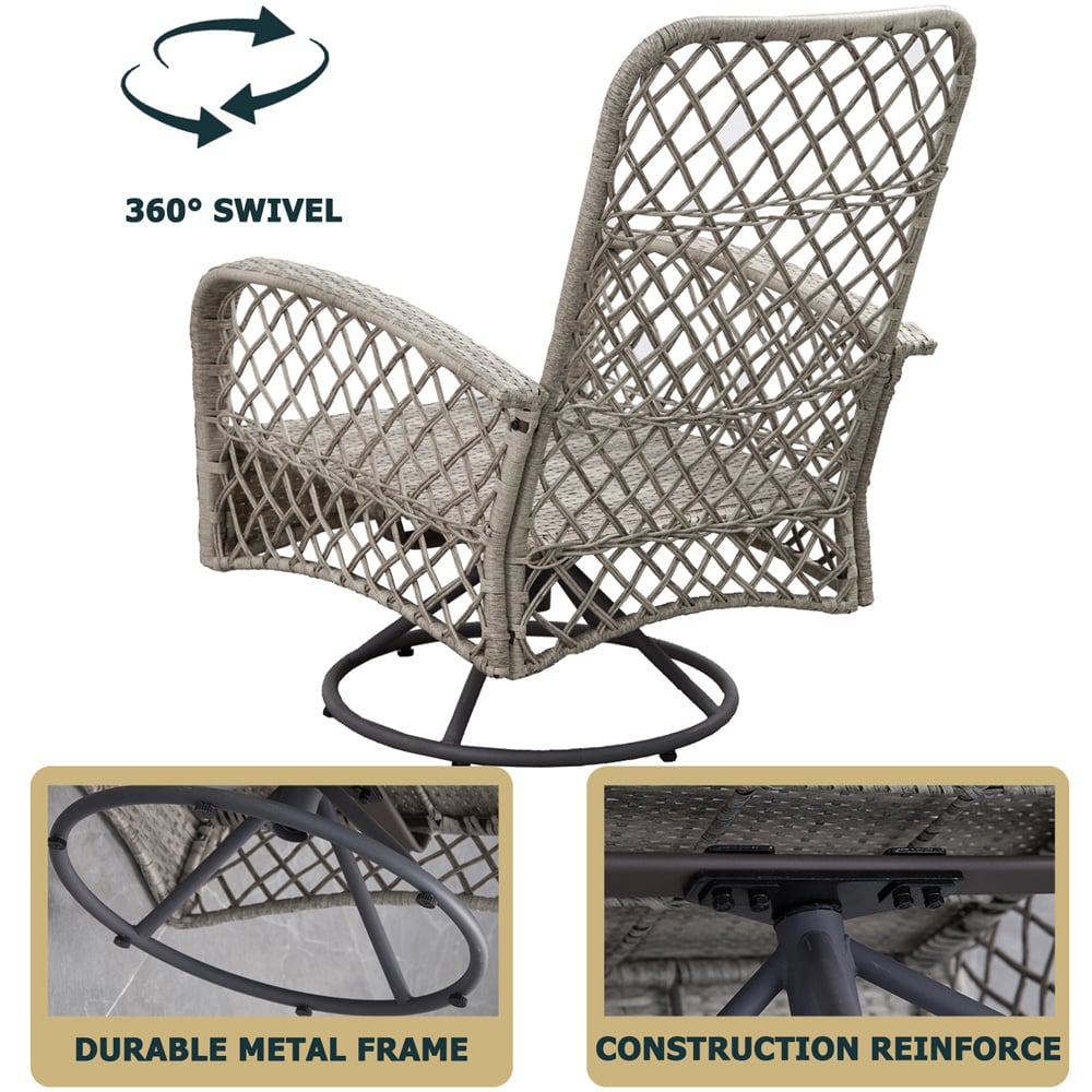 Furniture One Rattan Garden Swivel Chair Image 5