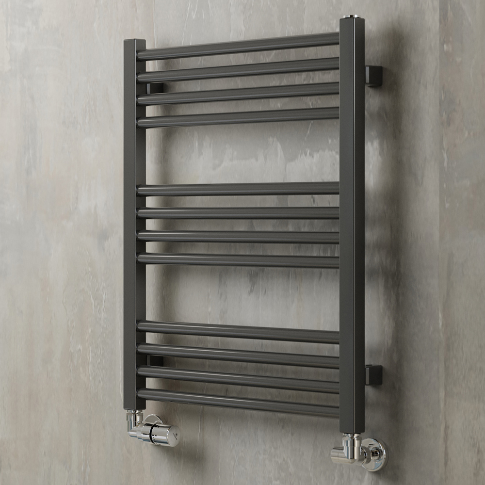 Terma Fiona 985BTU Sparkling Grey Heated Towel Rail 600 x 500mm Image 2
