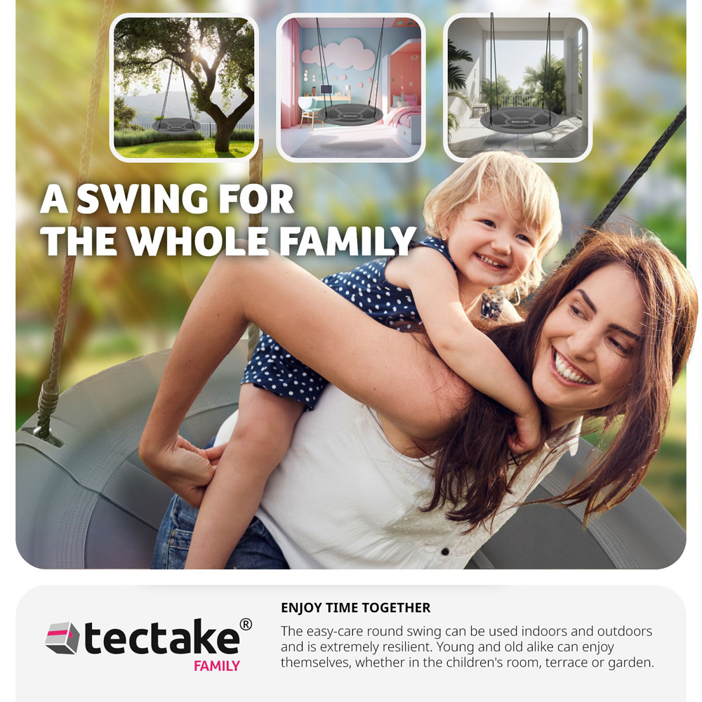 tectake Adjustable and Strong Suspension Swing 300kg 120 x 120cm Image 7