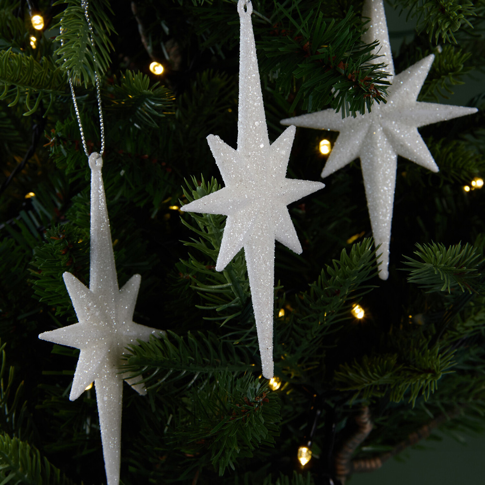 Single 8 Point Star Hanging Decoration 4 Pack in Assorted styles Image 7