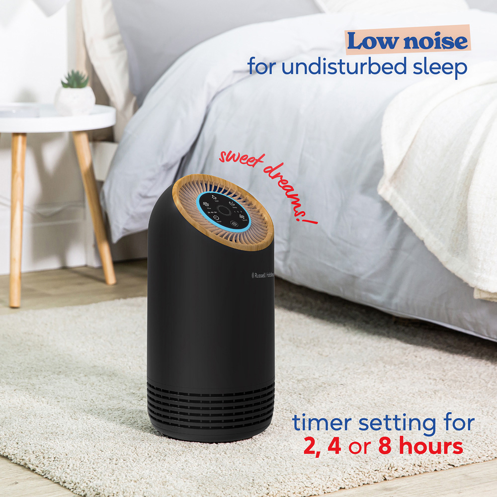 Russell Hobbs Wood and Black Clean Air Compact 2 Air Purifier Image 5