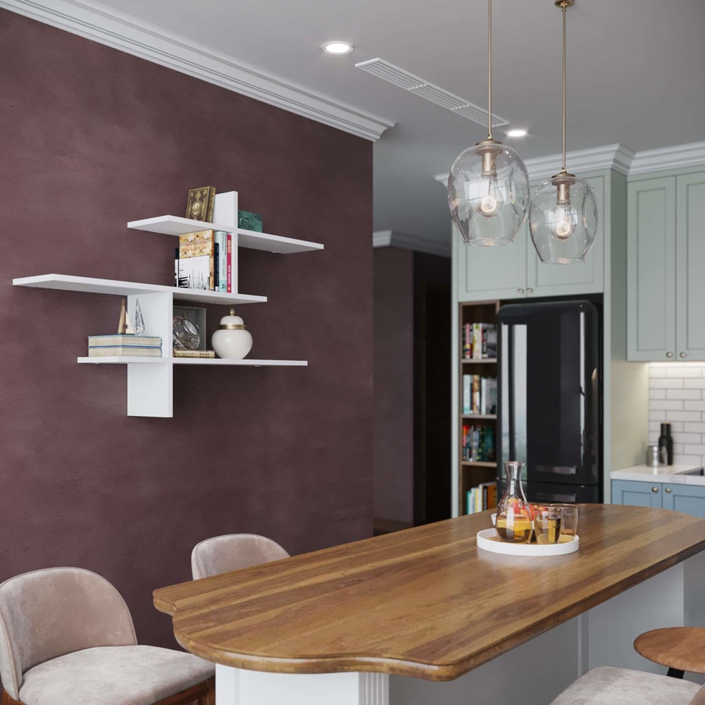 Decortie Leo White Modern Floating Shelf Image 3