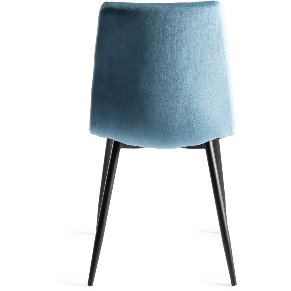 Bentley Designs Mondrian Set of 2 Petrol Blue Velvet Dining Chair Image 5