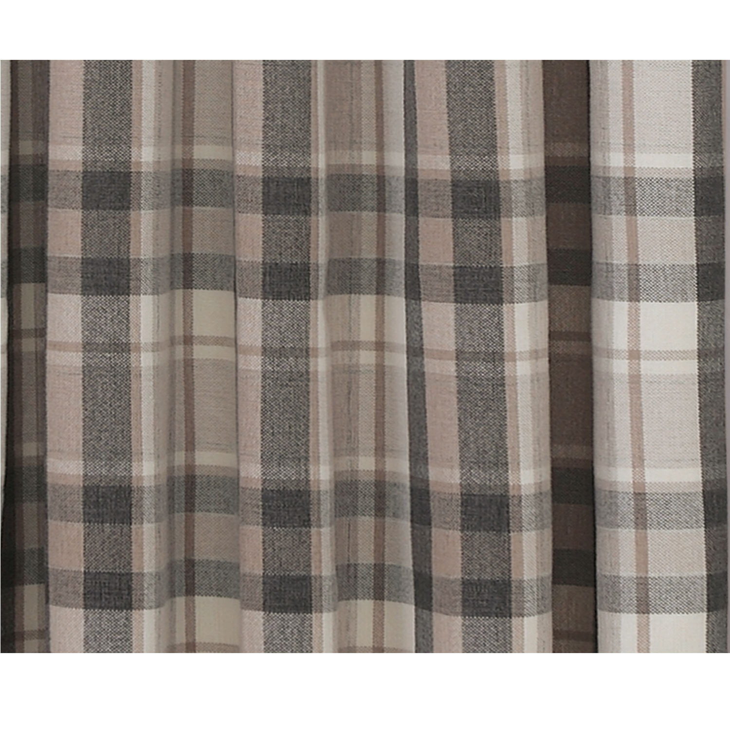 Divante Highbury Natural Check Pencil Pleat Curtains 137 x 168cm Image 4