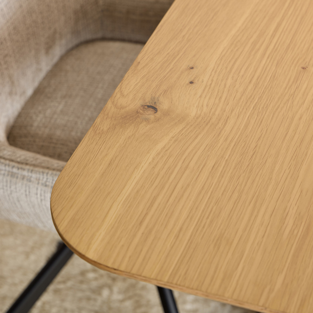 Florence Irwine 6 Seater Dining Table Matt Oak Image 6