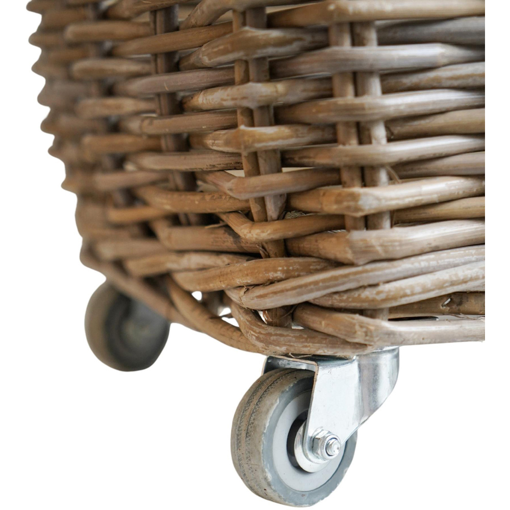 Ivyline Natural Rattan Rustic Log Cart Image 5