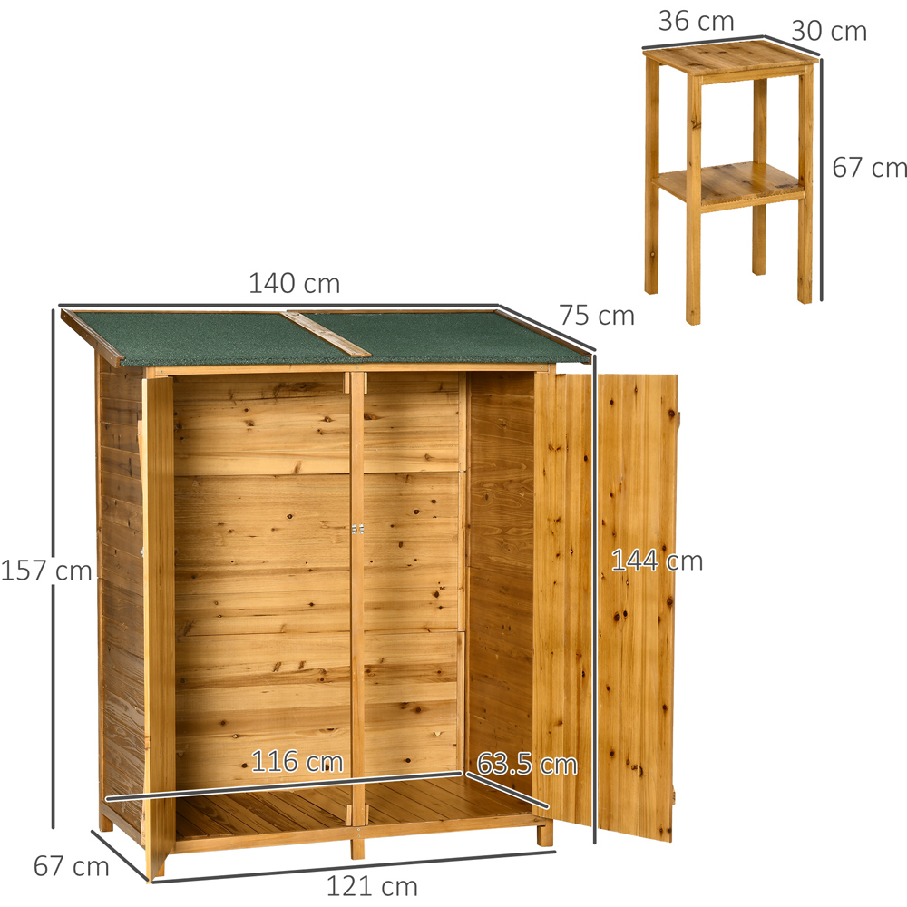 Outsunny Wooden Garden Storage Shed Cabinet with Asphalt Roof Image 7