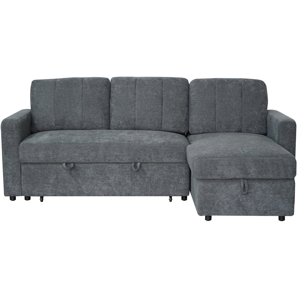 Aspire Nexis 3 Seater Charcoal Right Hand Chaise Corner Sofa Bed Image 4