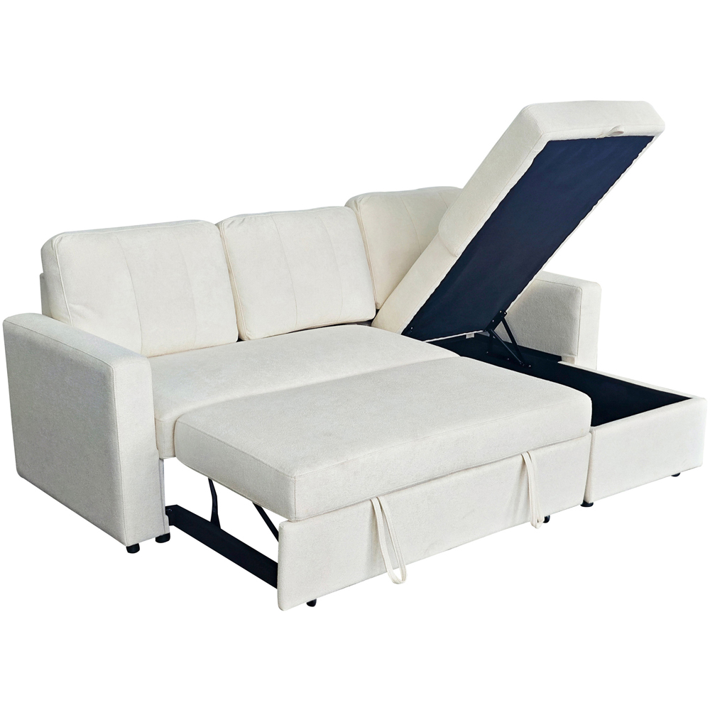Aspire Nexis 3 Seater Natural Right Hand Chaise Corner Sofa Bed Image 4
