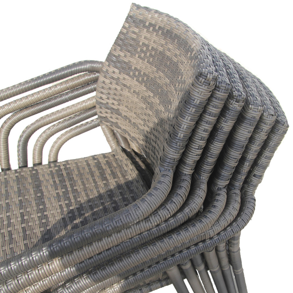 Furniture One 4 Seater Rattan Stackable Garden Dining Set Image 5