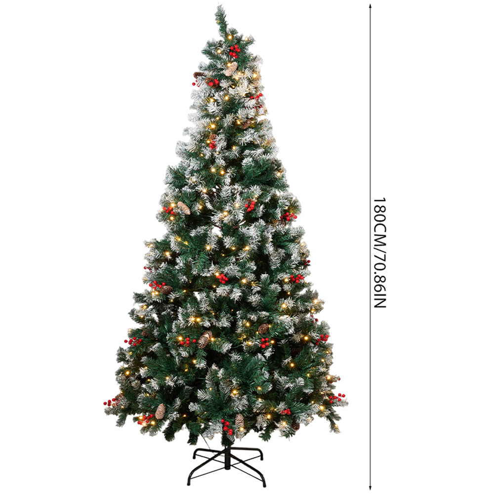 Living and Home 300 Warm White LED Pre-Lit Artificial Christmas Tree with Metal Stand 5.9ft Image 8