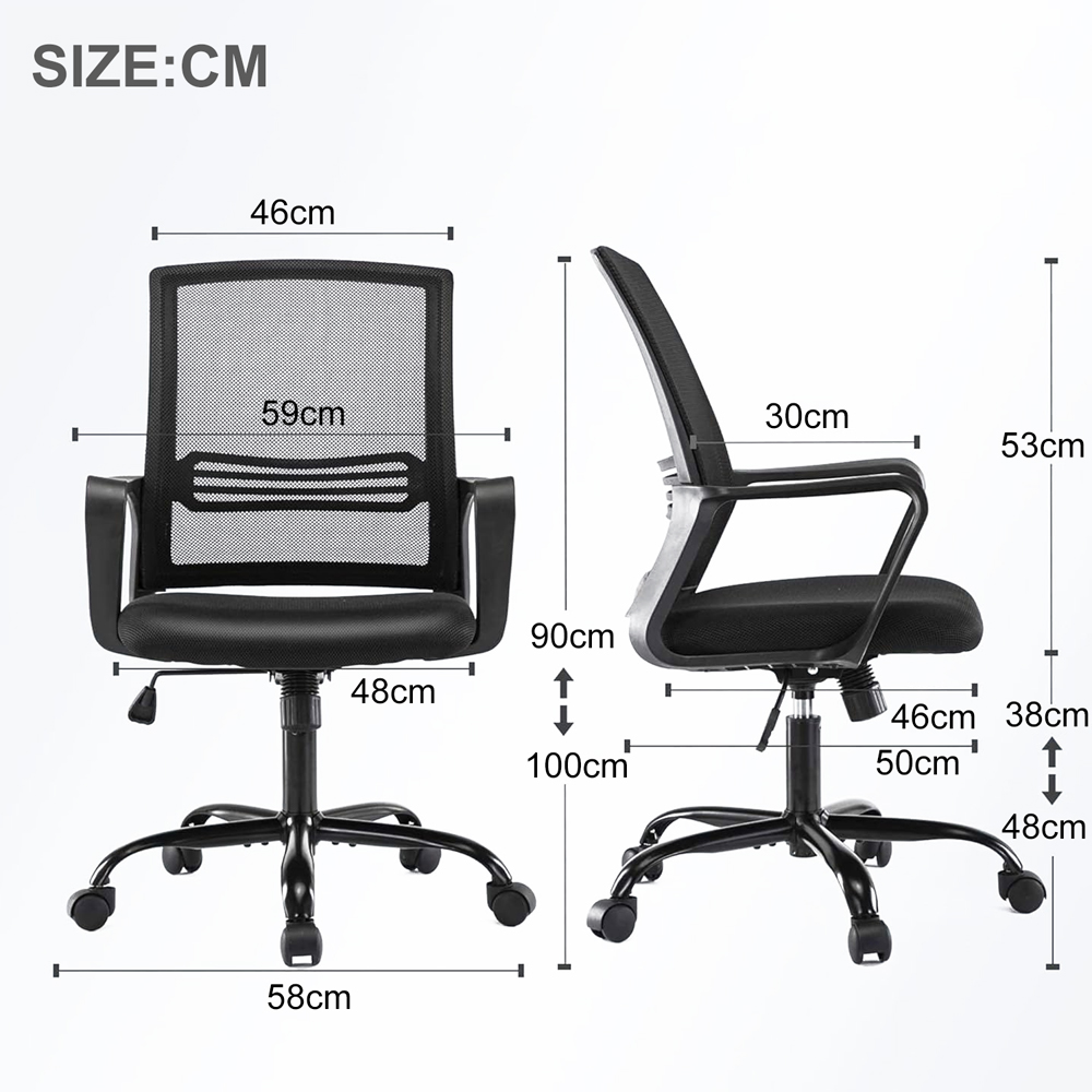 Dark Grey Mesh Back Swivel Height Adjustable Office Chair Image 9