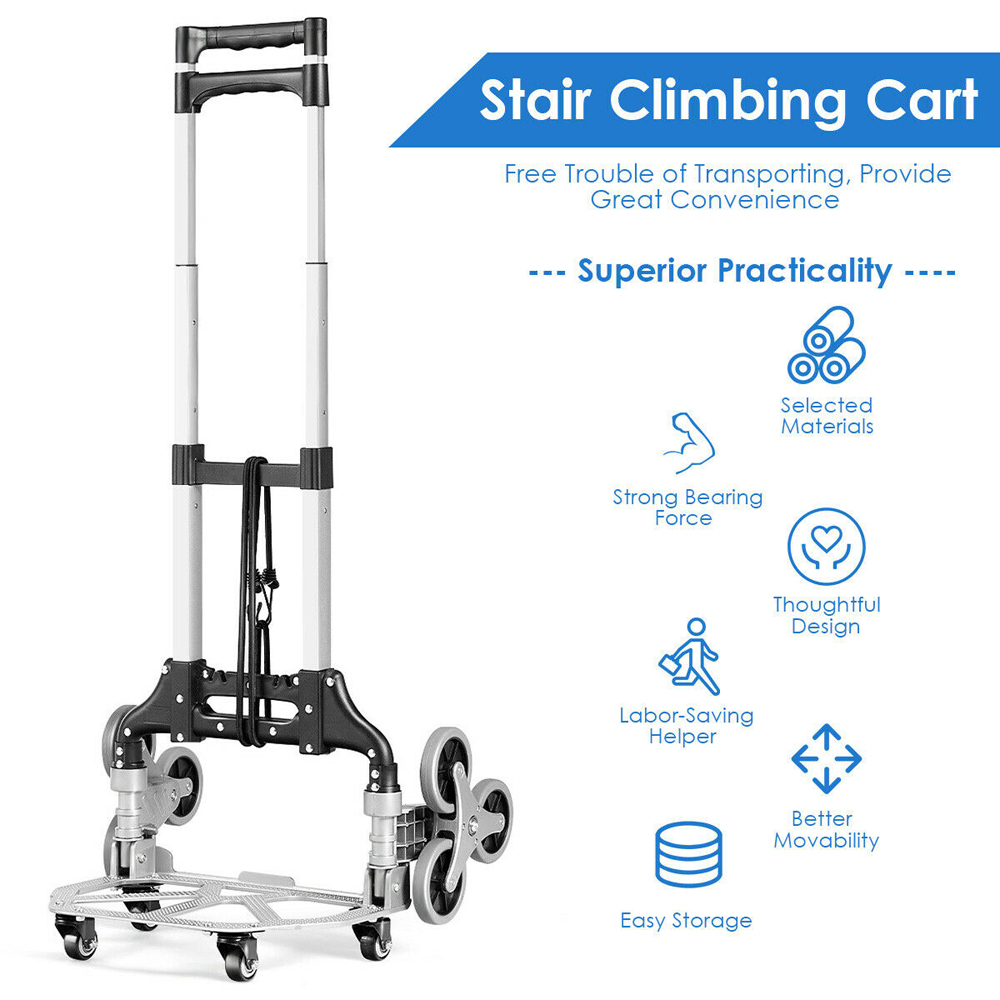 Costway Folding Hand Truck with Wheels and Elastic Rope Image 7