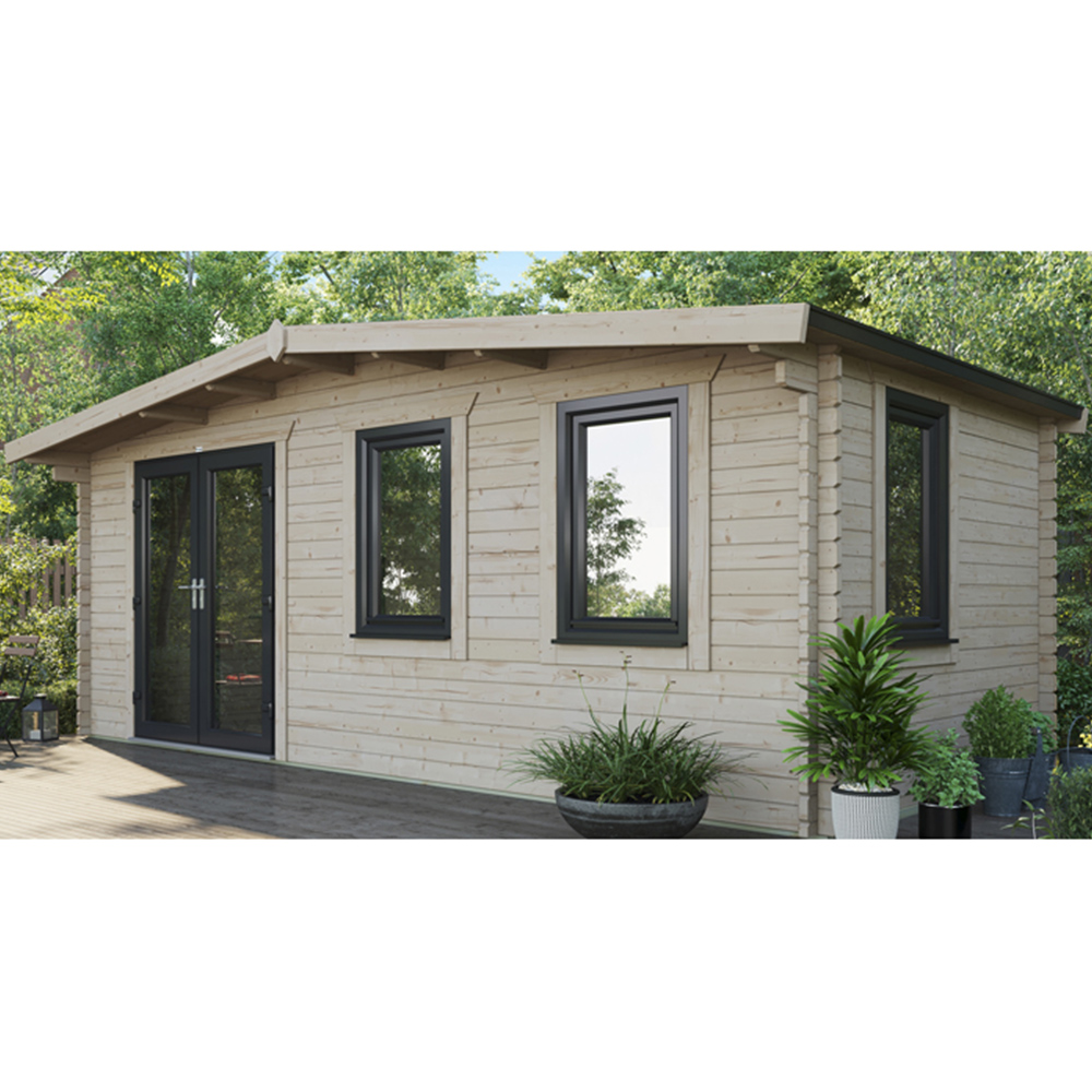 Power Sheds 10 x 20ft Left Double Door Chalet Log Cabin Image 9
