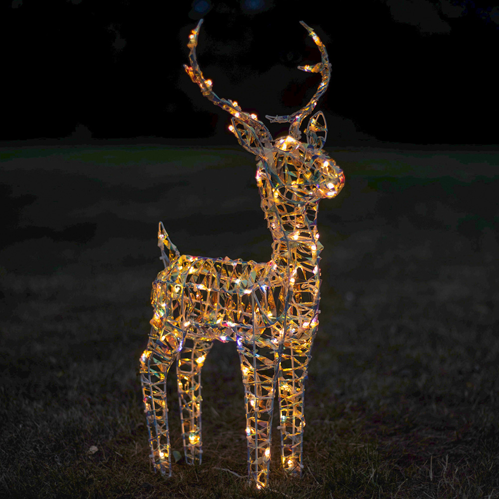 The Christmas Centre 90 LED Laser Light-Up Small Stag Reindeer 60cm Image 1