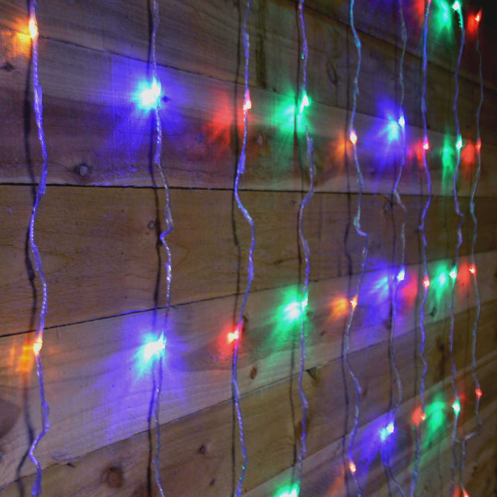 Premier 240 Multicolour LED Cascading Waterfall Effect Curtain Light 1.5 x 2m Image 4