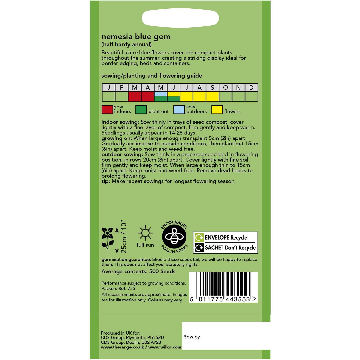 Wilko Nemesia Blue Gem Seeds Image 2