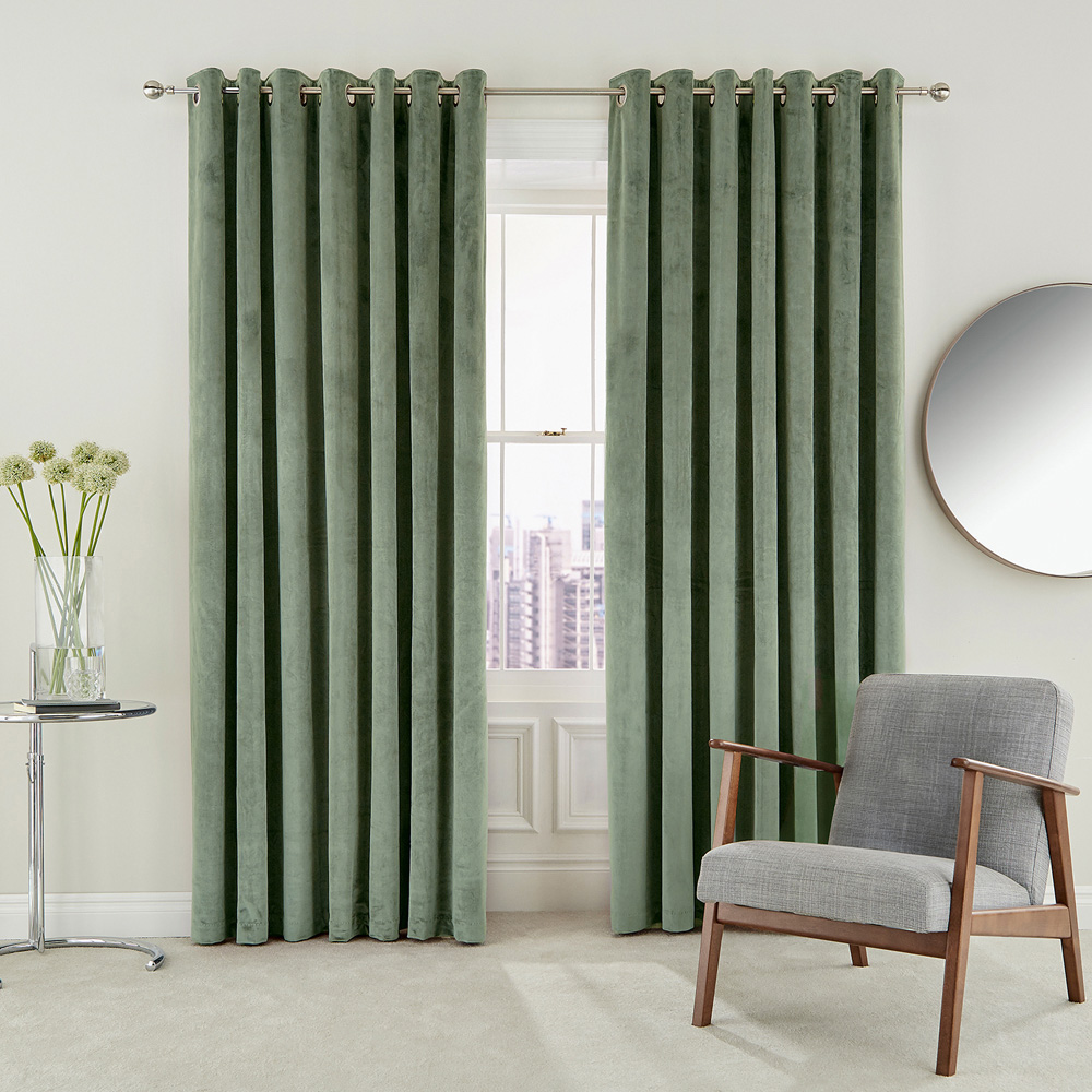 Helena Springfield Escala Lined Sage Curtains 229 x 183cm Image 4
