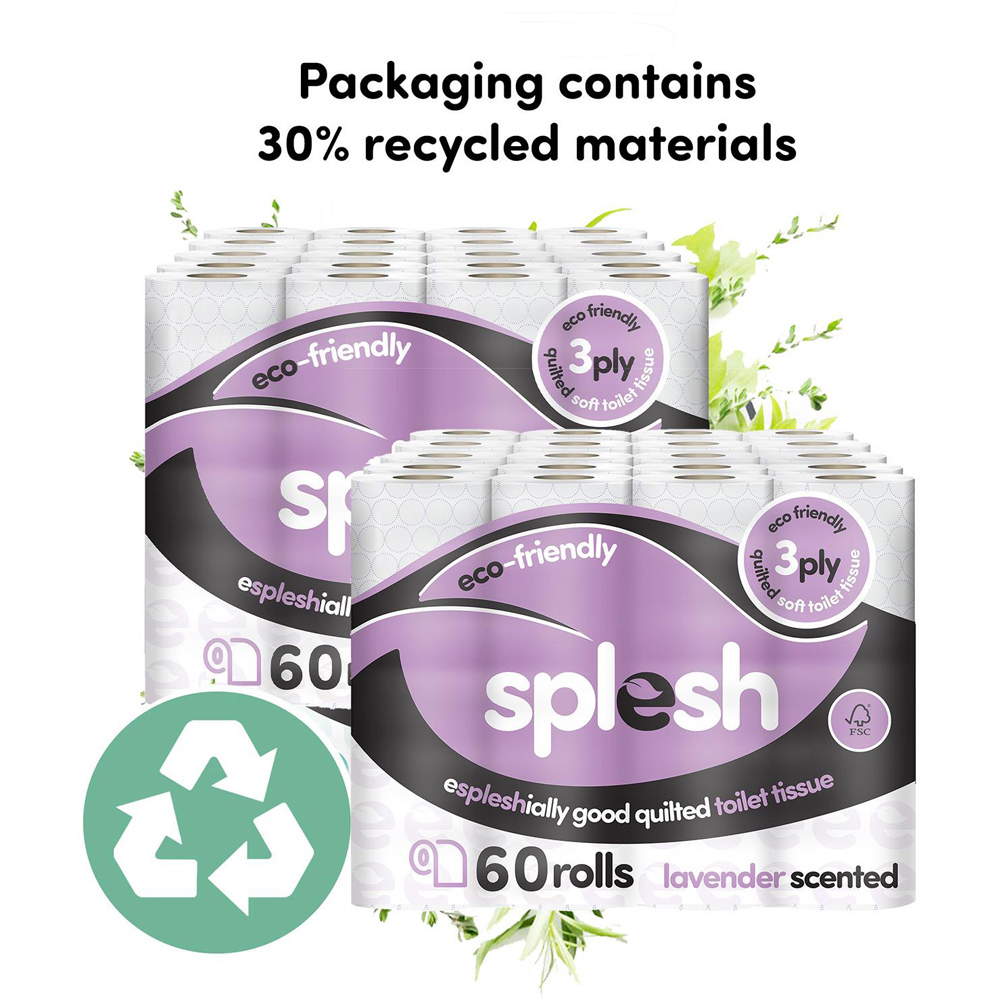 Splesh Quilted Lavender Soft Toilet Tissue 120 Rolls 3 Ply Image 2