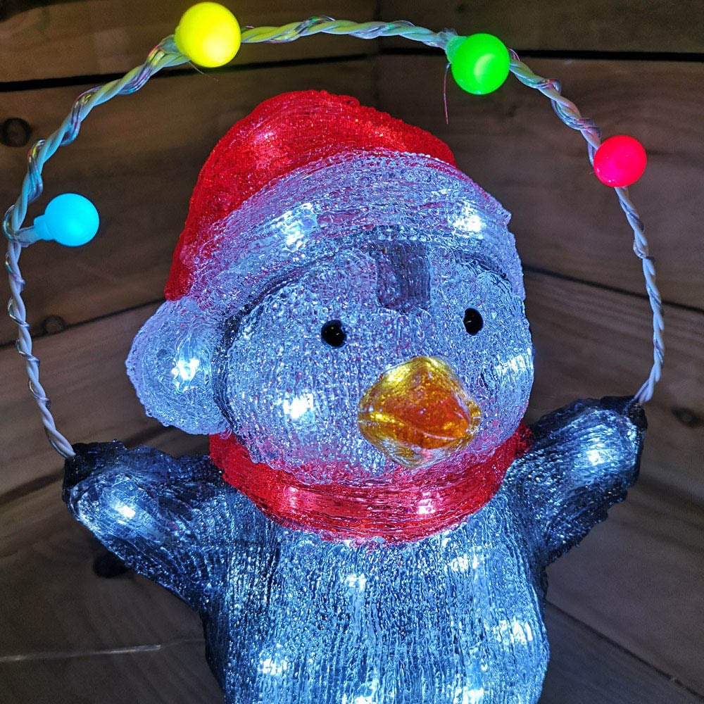 Samuel Alexander Acrylic Penguin LED Outdoor Christmas Decoration 30cm Image 2