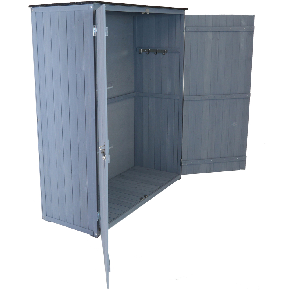 Charles Bentley 1.8 x 4.5 Grey Double Door Chest Storage Shed Image 3
