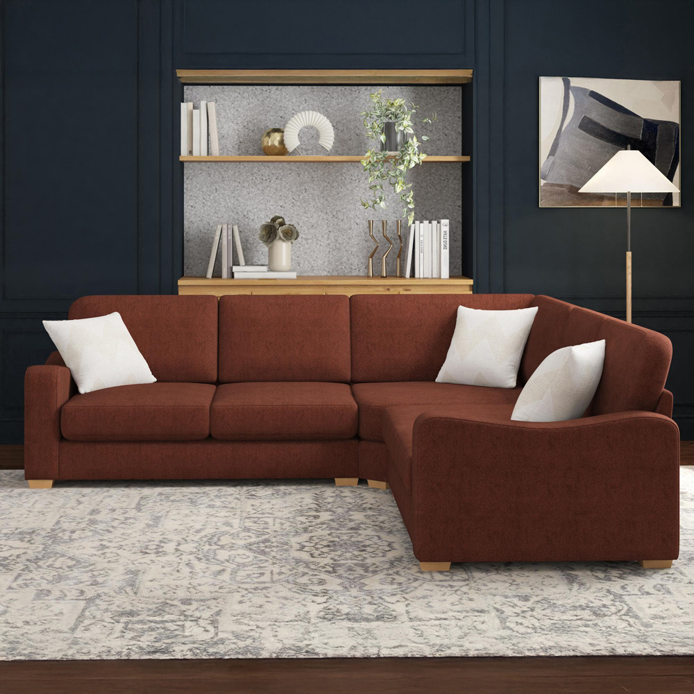 Theadford 4 Seater Venice Brick Fixed Back Corner Sofa Image 5