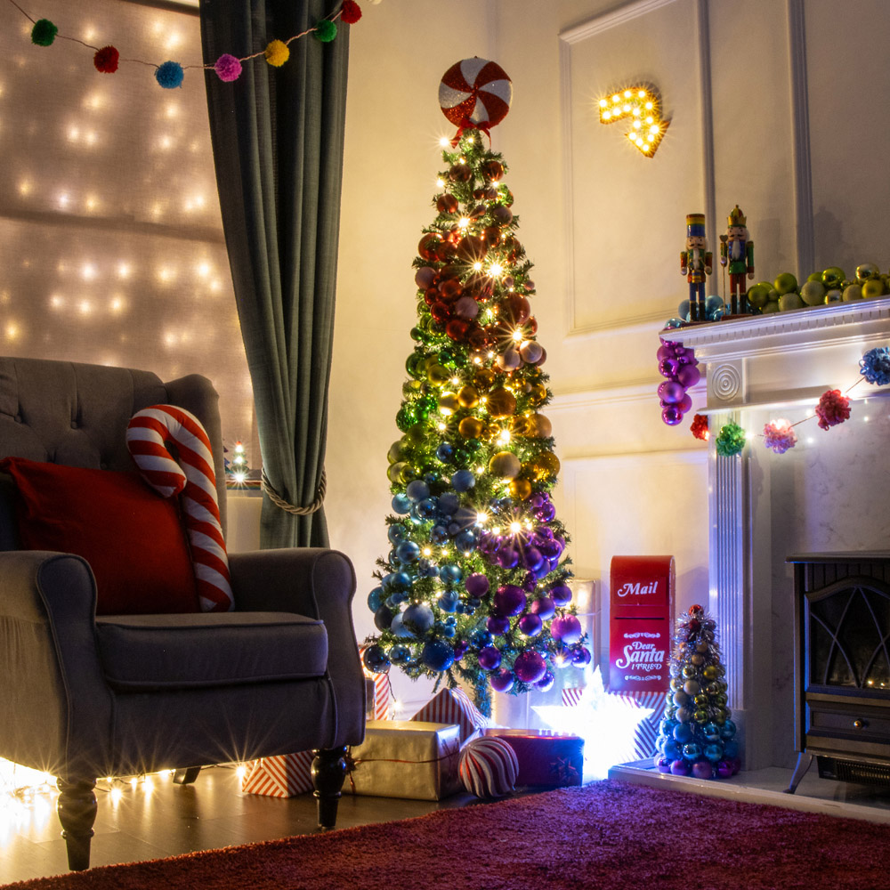 The Christmas Workshop Green Slim Line Christmas Tree 6ft Image 2