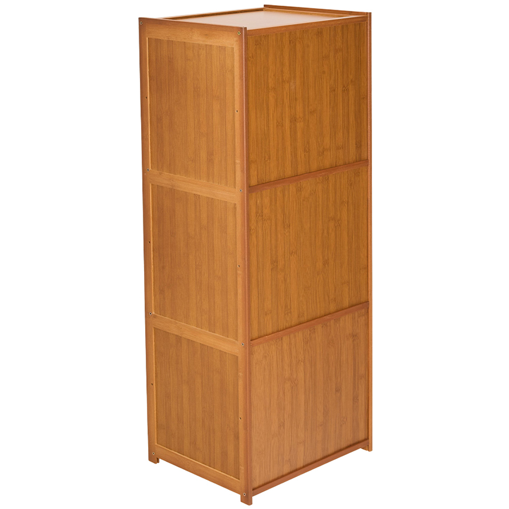 Living and Home 3 Acrylic Door Brown Bamboo Bookcase Image 4