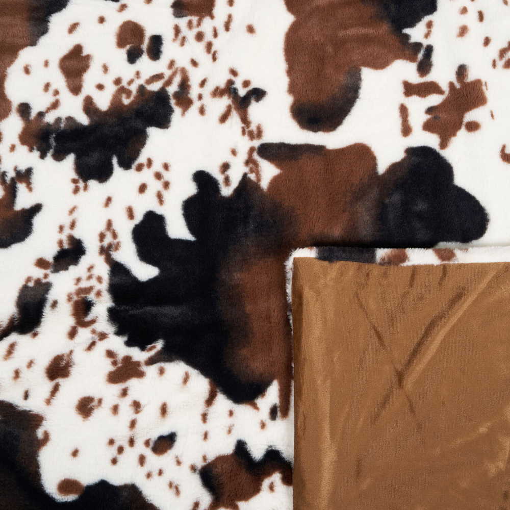 Cow Print Faux Fur Throw Image 7