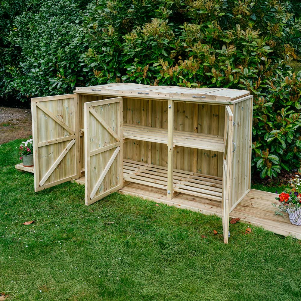 The Garden Village Shireburn 6 Recycle Box Storage Shed Image 7