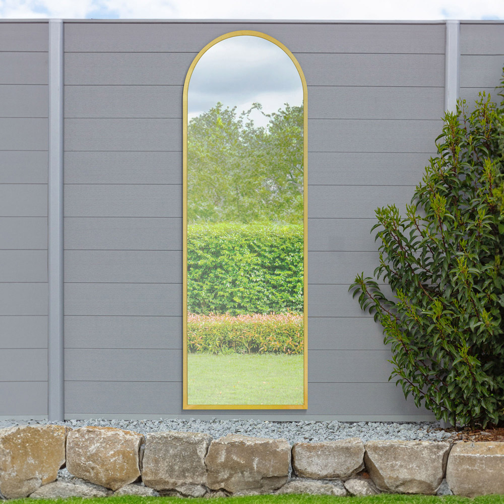MirrorOutlet The Arcus Gold Framed Arched Garden Wall Mirror 180 x 60cm Image 5
