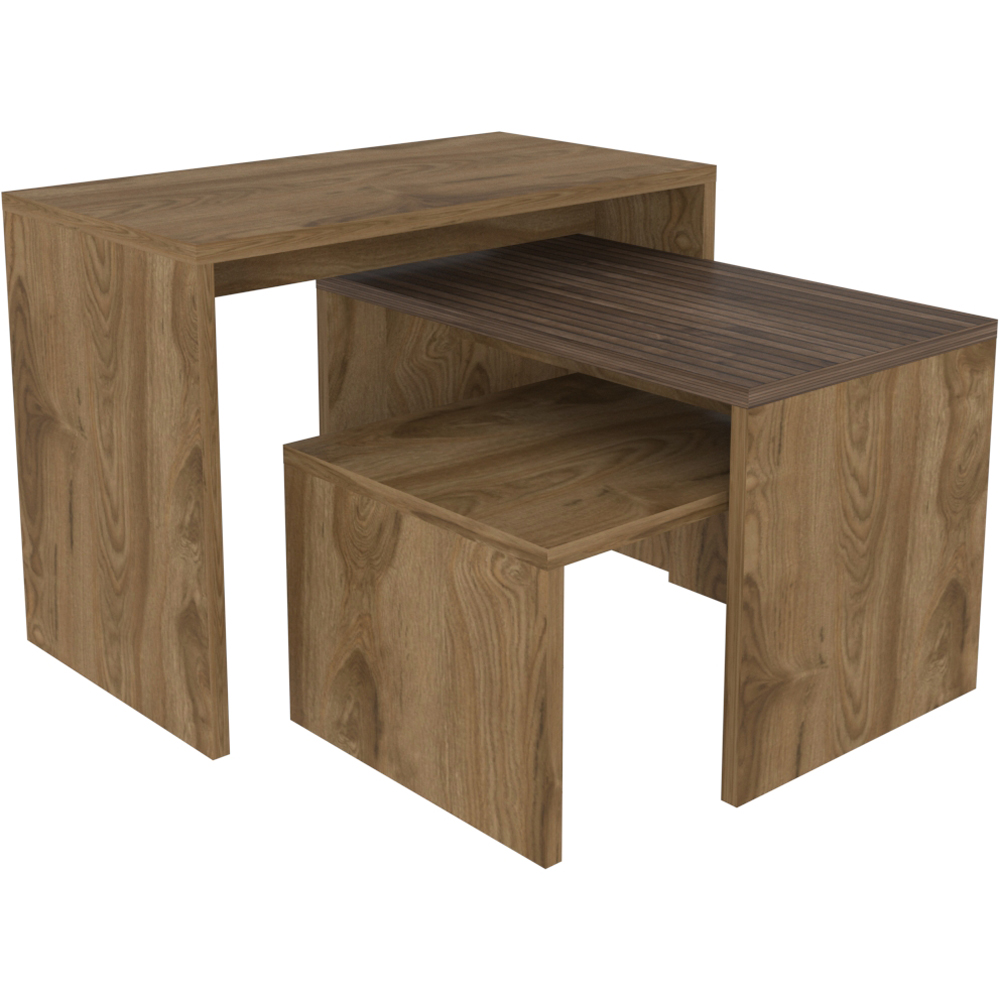 Decorotika Ephesus Black Marble Effect Nest of Tables Set of 3 Image 2